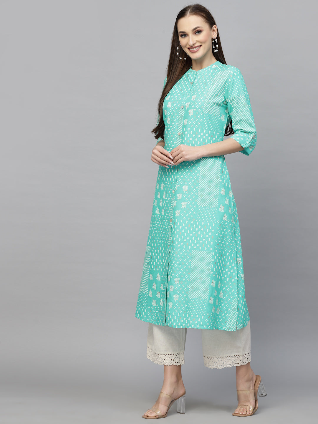 Printed Rayon A-Line Kurta