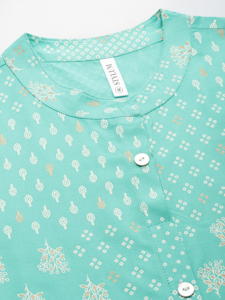 Printed Rayon A-Line Kurta