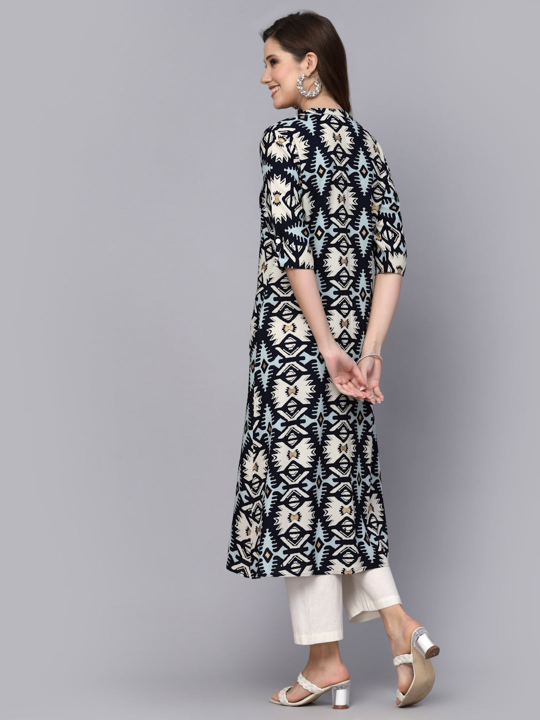 Printed Rayon A-Line Kurta