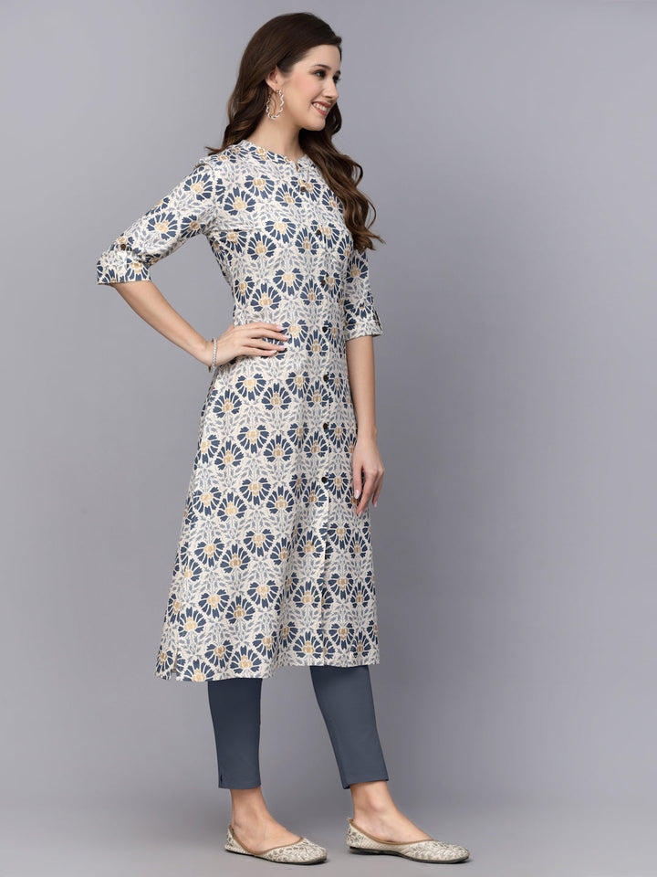 Printed Rayon A-Line Kurta