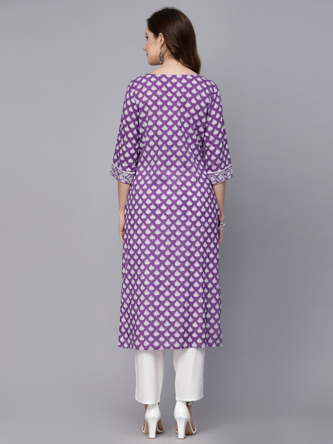 Ethnic Motif Printed Rayon Straight Kurta