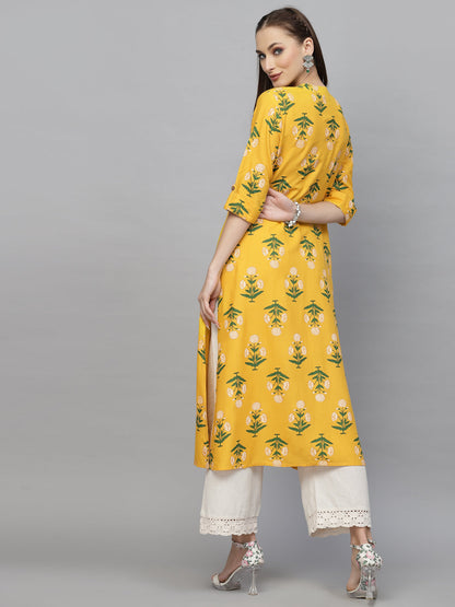 Floral Printed A-Line Kurta