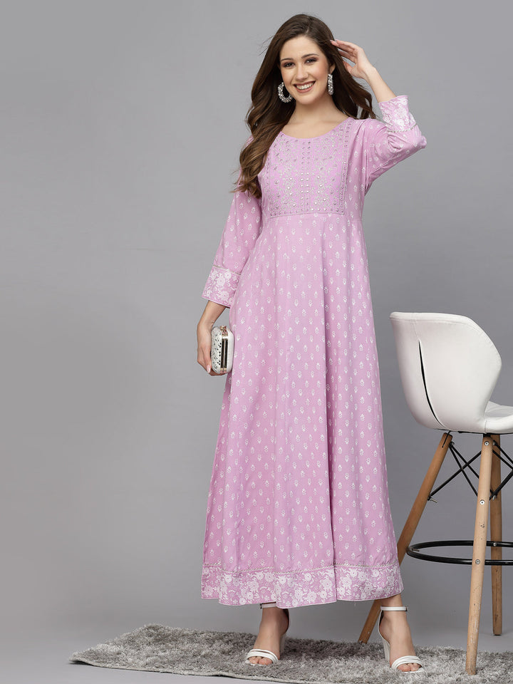 Stylum lavender rayon printed kurta – wholesale manufacturer &amp; exporter from India