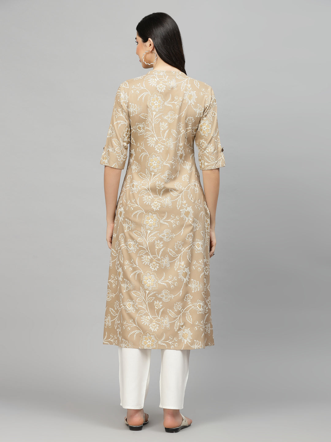 Floral Print Rayon A-Line Kurta