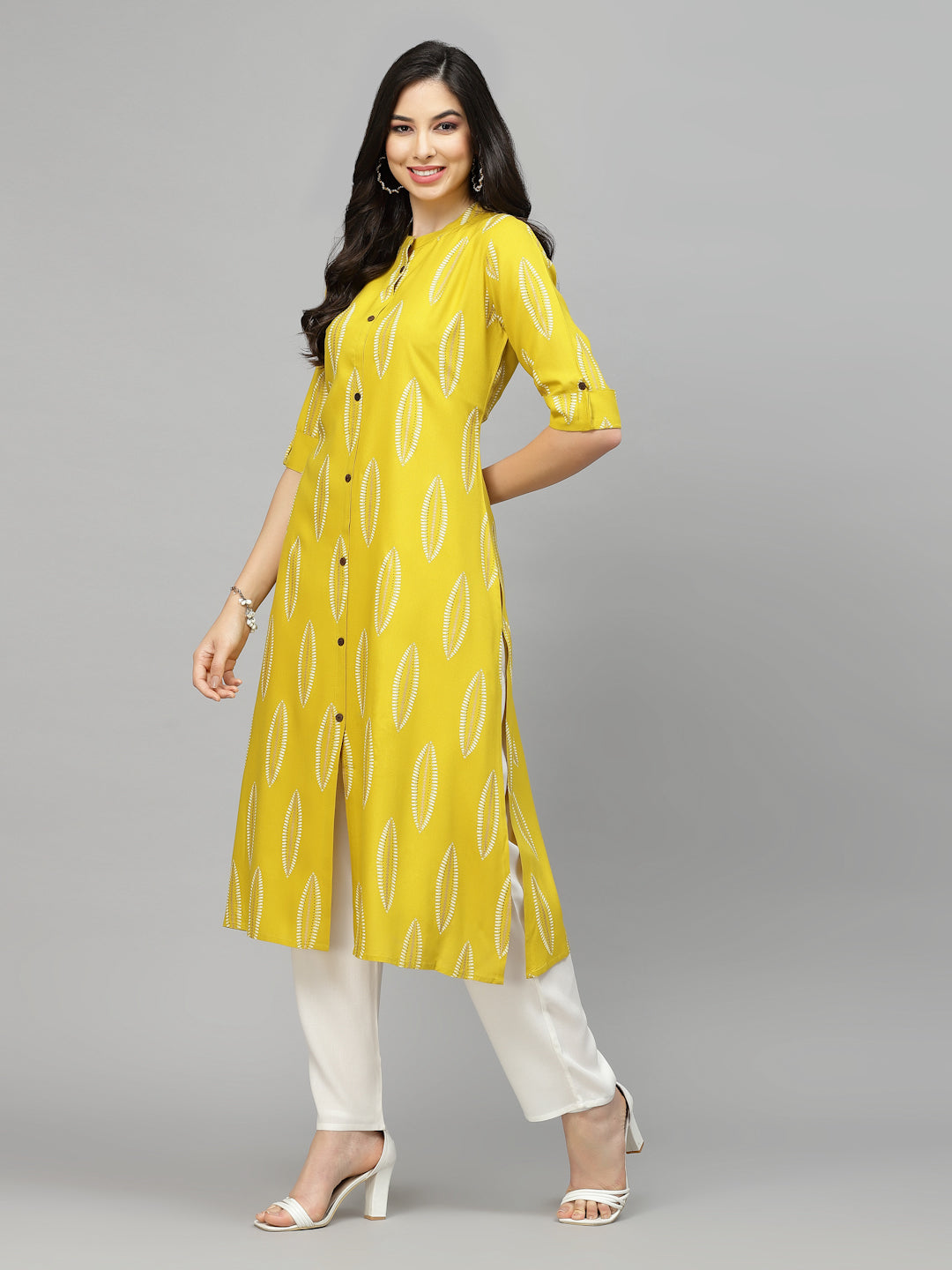 Block Printed Rayon A-Line Kurta