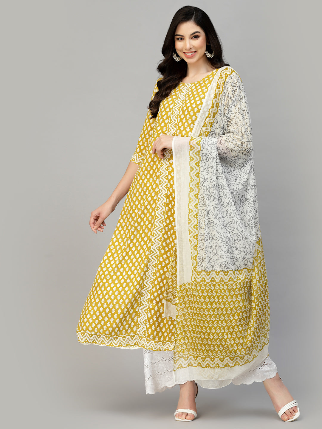 Printed Cotton Kurta Dupatta Set