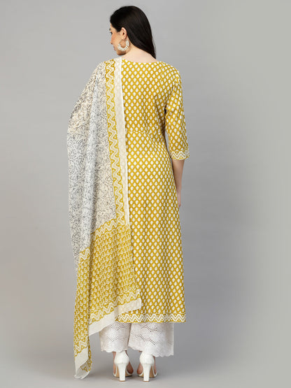 Printed Cotton Kurta Dupatta Set