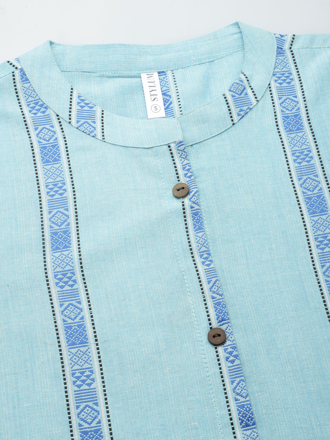 Woven Design Cotton Blend A-Line Kurta