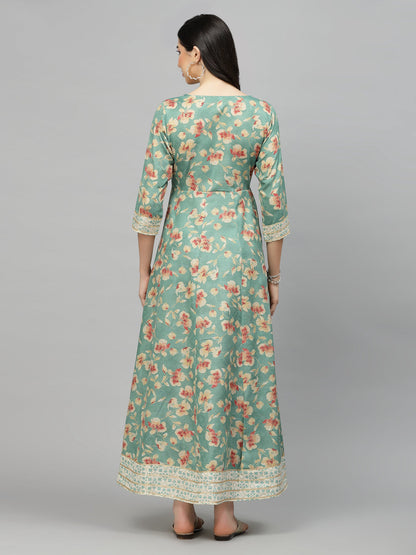 Printed Rayon Blend Anarkali Kurta