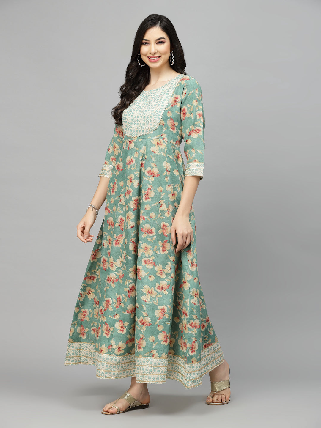 Printed Rayon Blend Anarkali Kurta