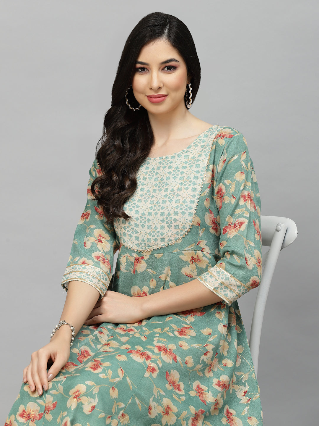 Printed Rayon Blend Anarkali Kurta