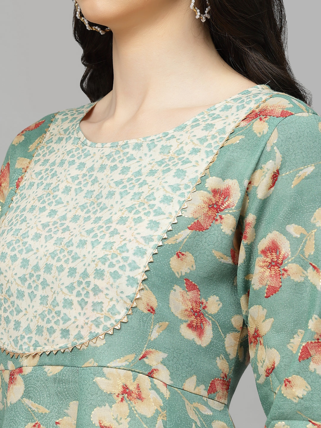Printed Rayon Blend Anarkali Kurta