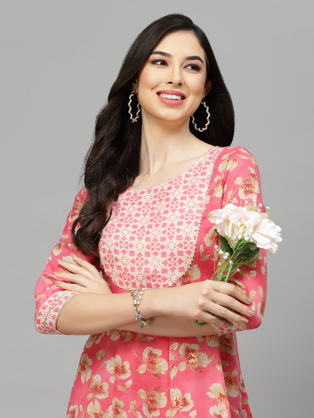 Printed Rayon Blend Anarkali Kurta