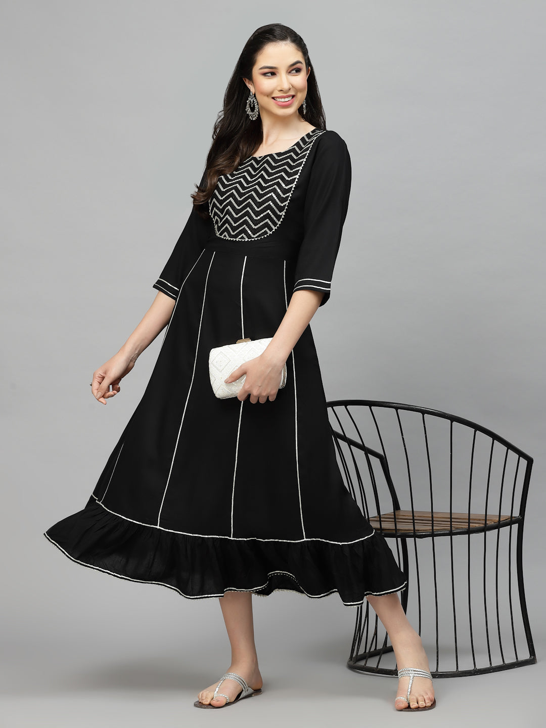 Embroidered & Embellished Rayon Anarkali Kurta