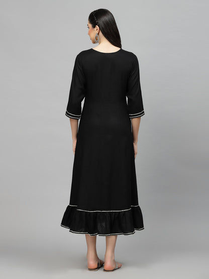 Embroidered & Embellished Rayon Anarkali Kurta