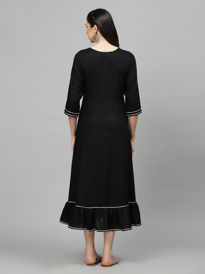 Embroidered &amp; Embellished Rayon Anarkali Kurta