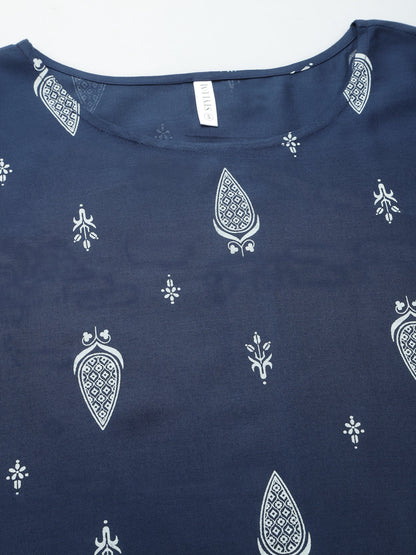 Printed Rayon Straight Kurta