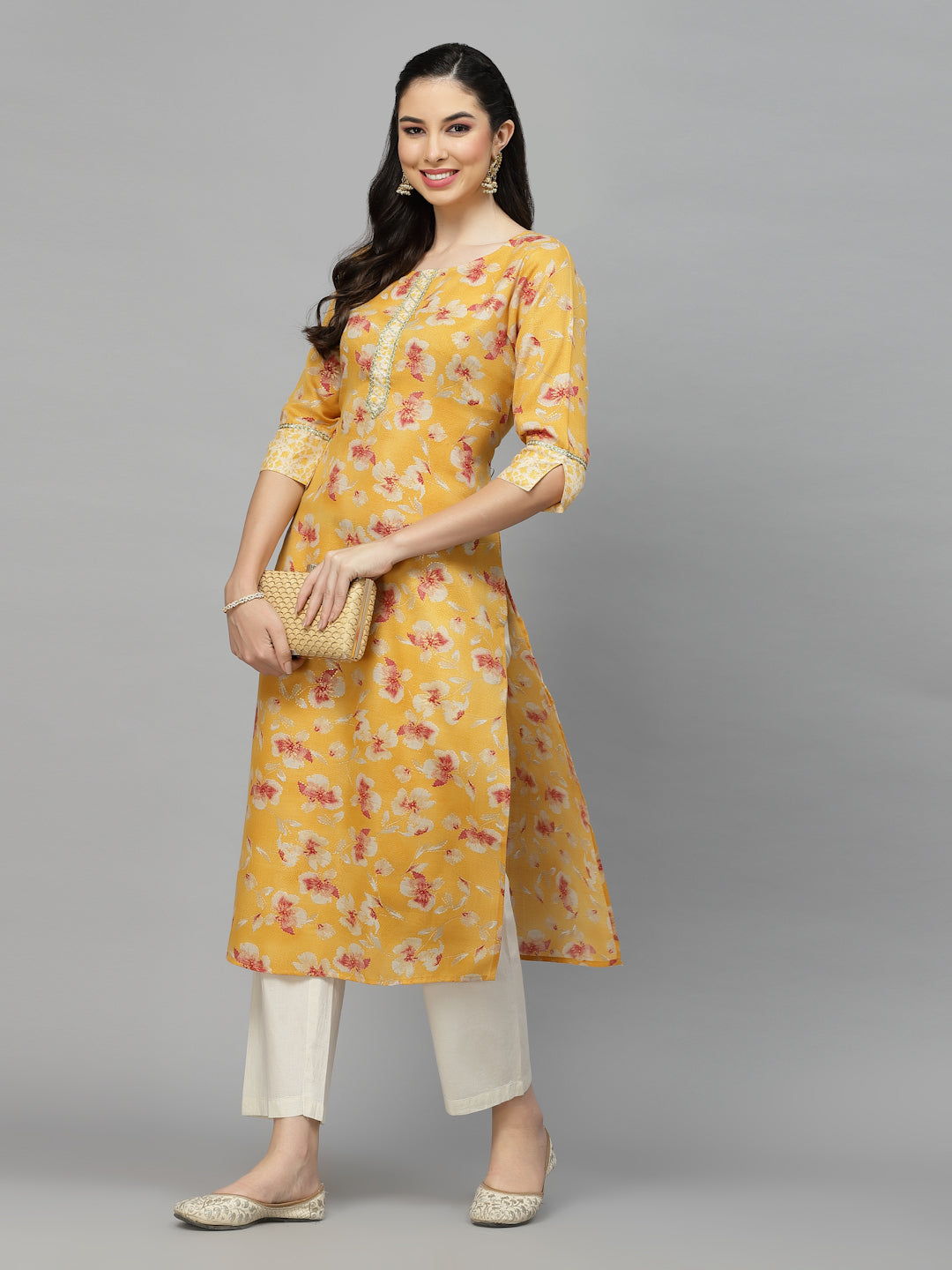 Printed Rayon Blend Straight Kurta