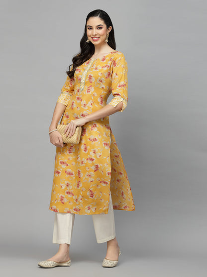 Printed Rayon Blend Straight Kurta