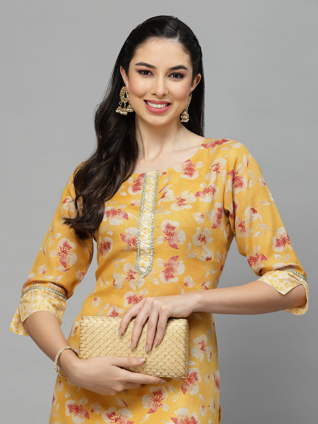 Printed Rayon Blend Straight Kurta