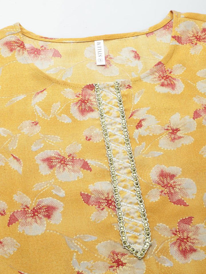 Printed Rayon Blend Straight Kurta