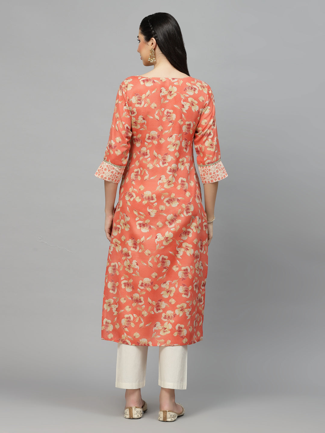 Printed Rayon Blend Straight Kurta