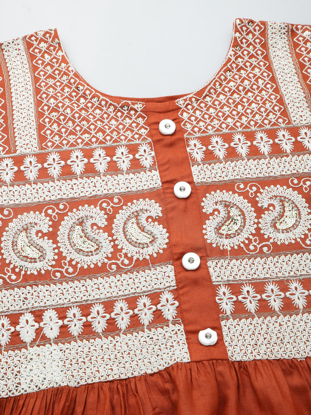Embroidered Rayon Flared Kurta