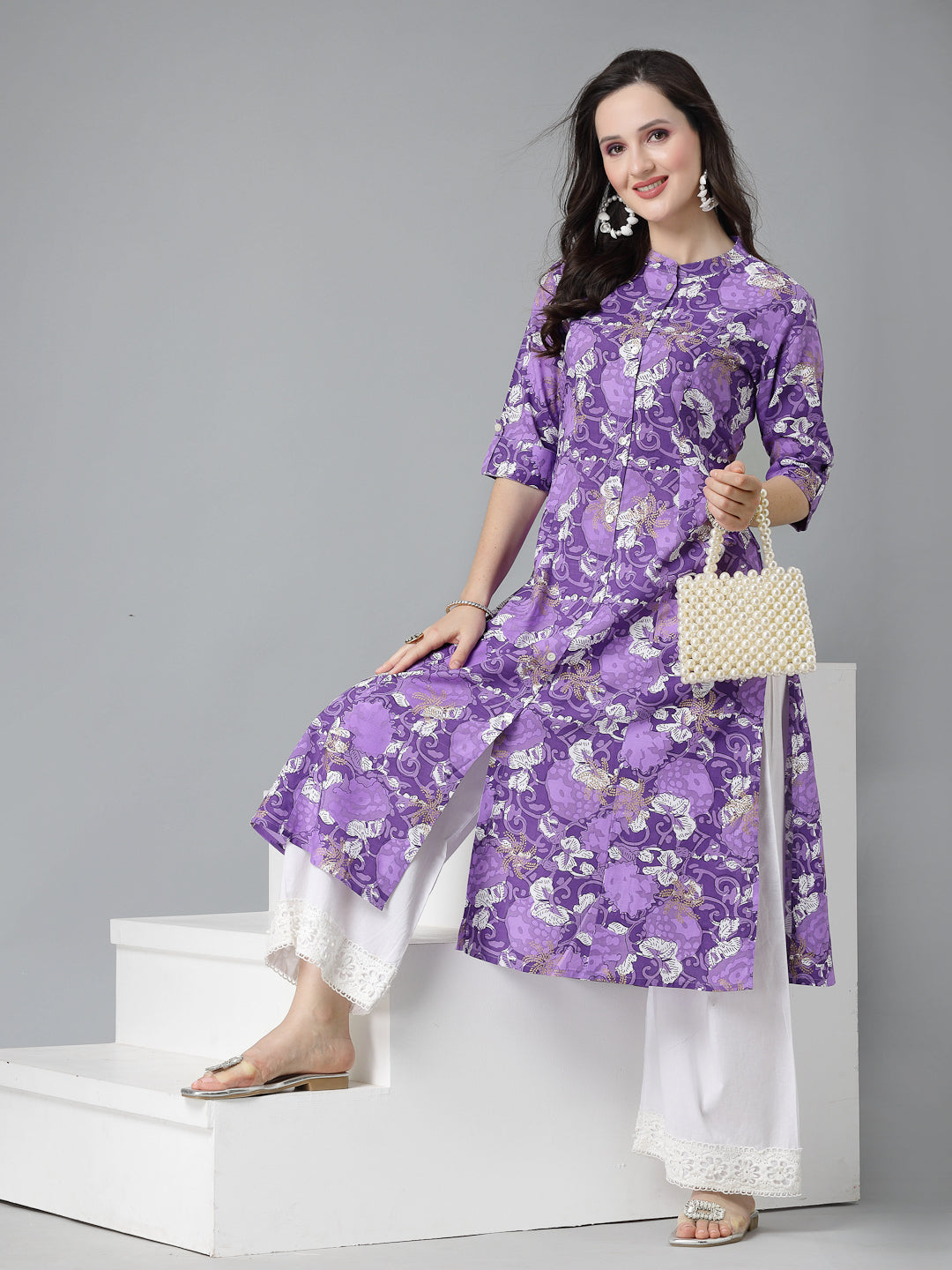 Printed Rayon A-Line Kurta