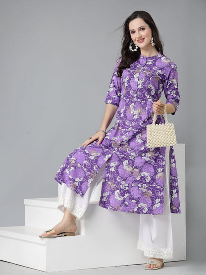 Printed Rayon A-Line Kurta