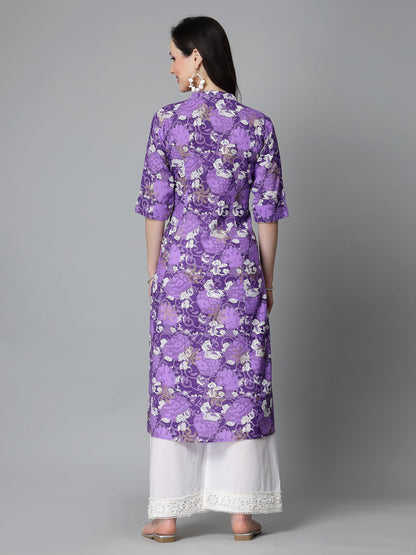Printed Rayon A-Line Kurta