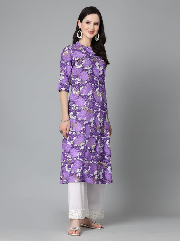 Printed Rayon A-Line Kurta