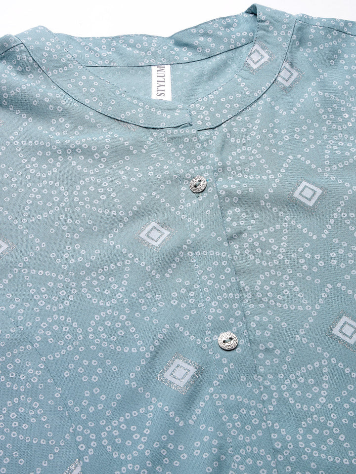 Printed Rayon A-Line Kurta
