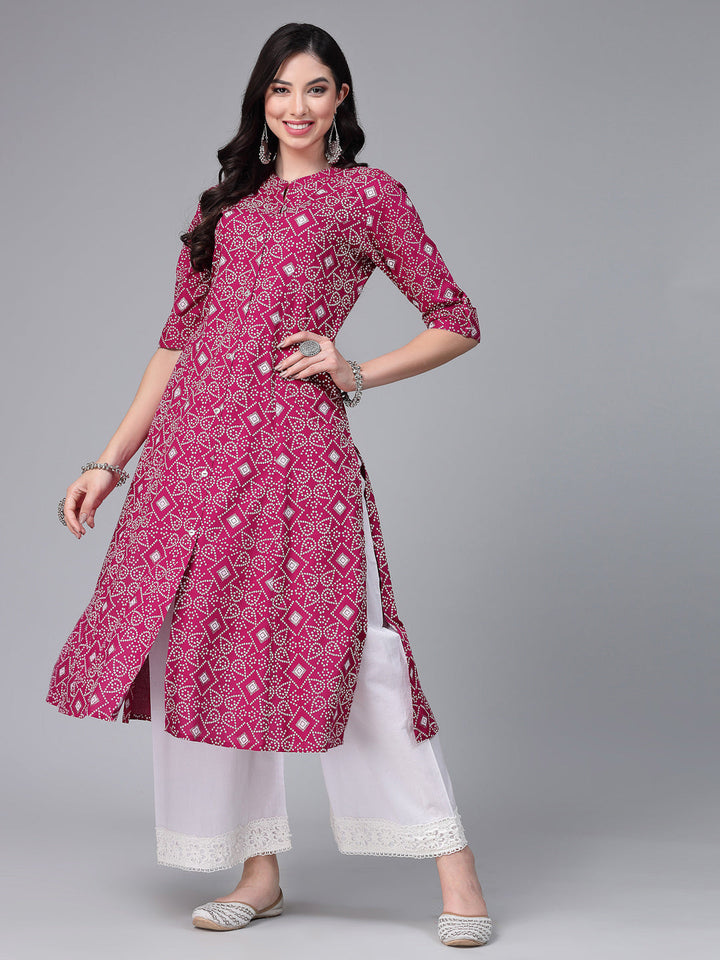 Printed Rayon A-Line Kurta