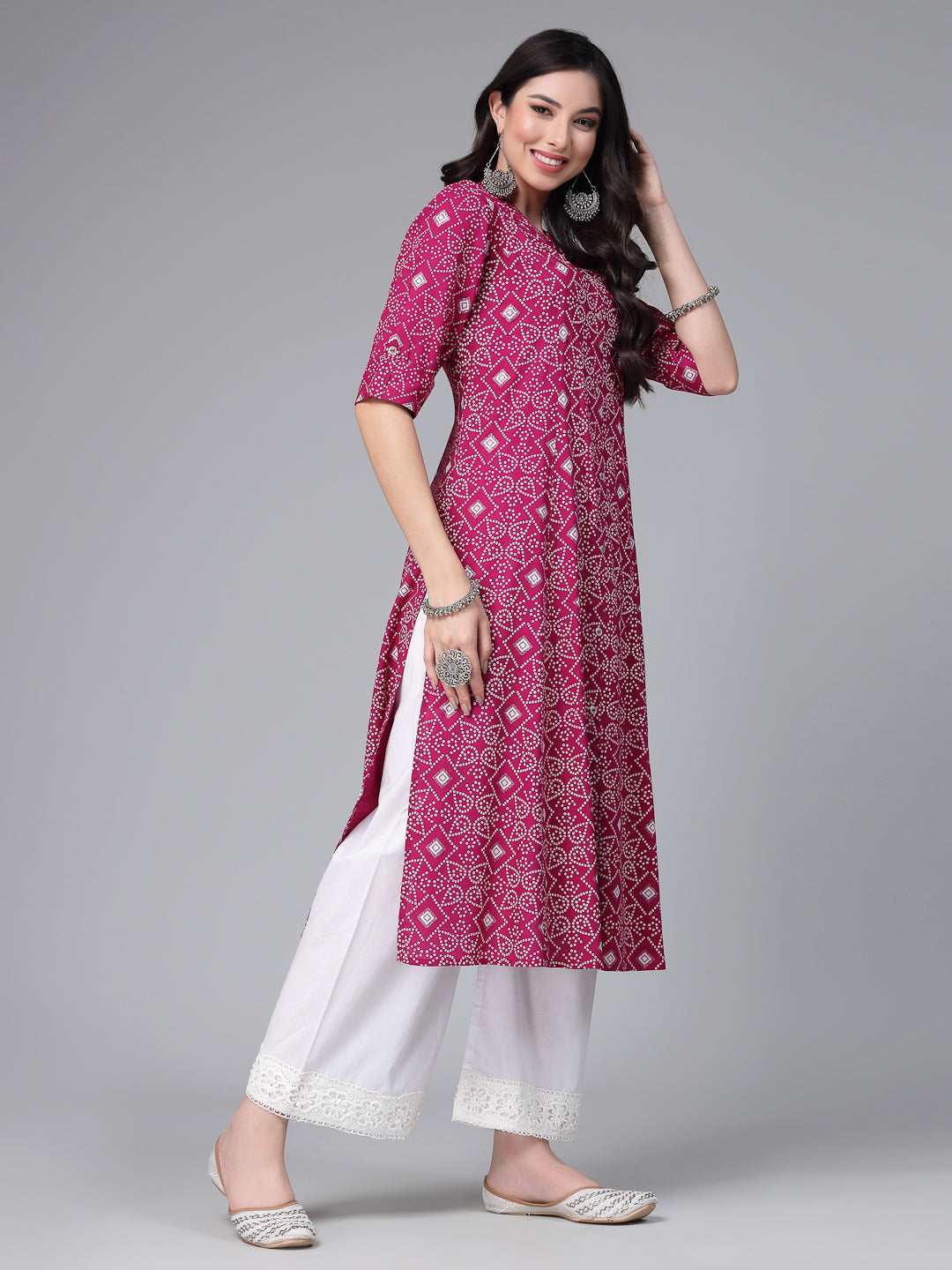 Printed Rayon A-Line Kurta