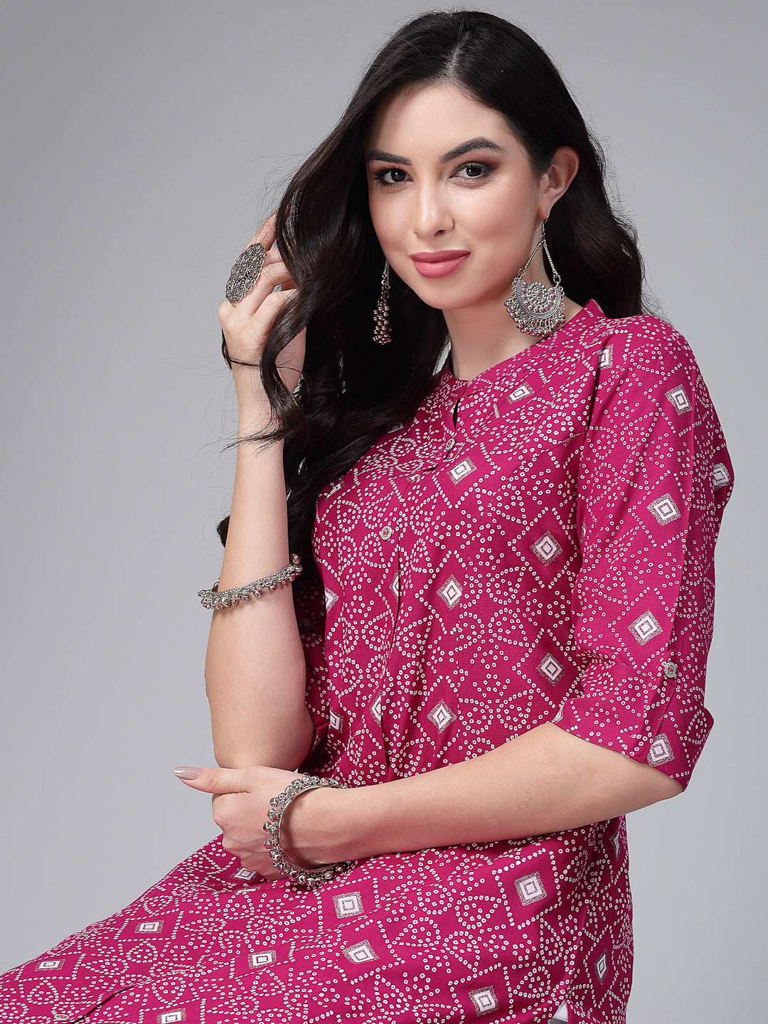Printed Rayon A-Line Kurta