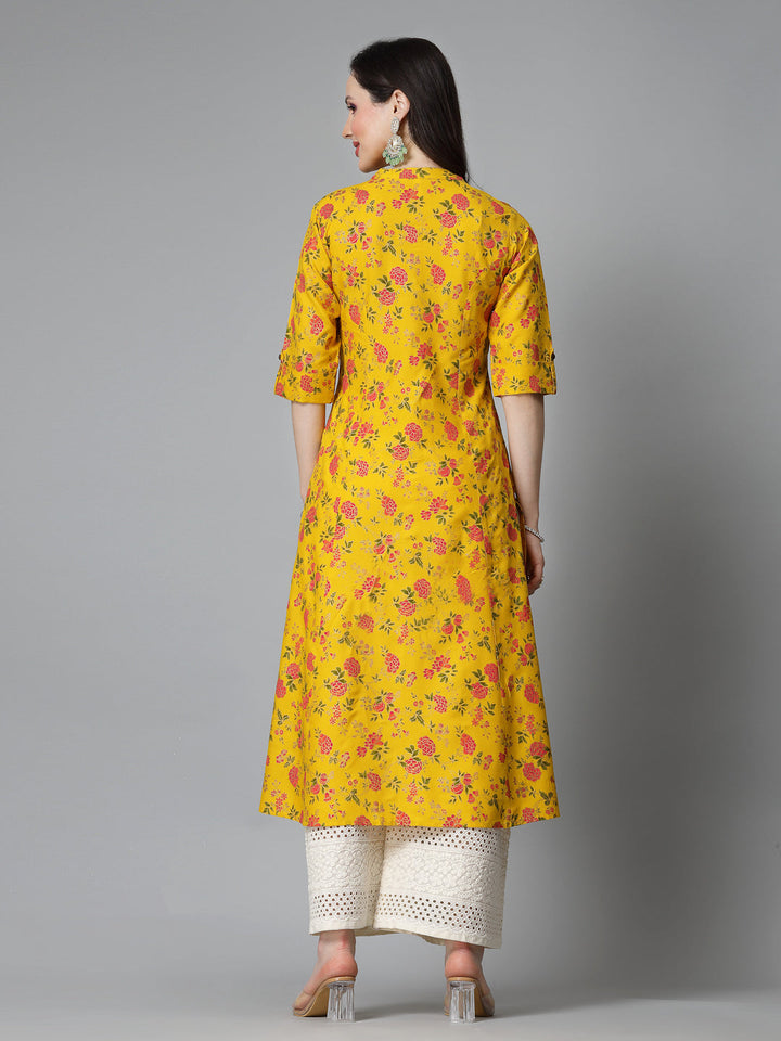 Floral Printed Rayon A-Line Kurta