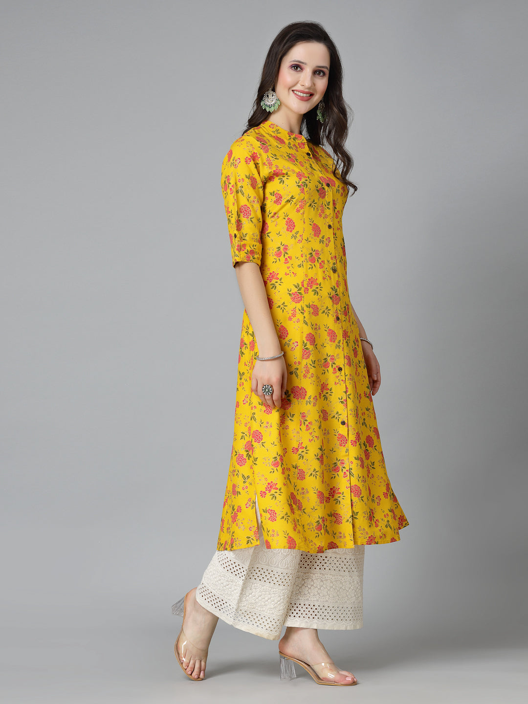 Floral Printed Rayon A-Line Kurta
