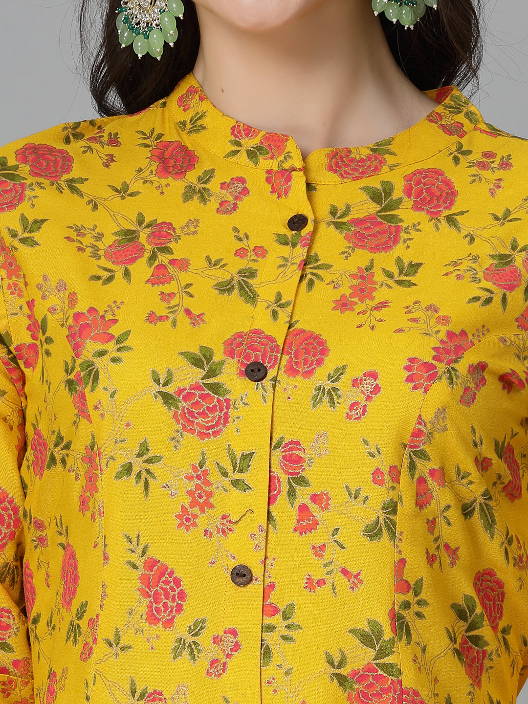 Floral Printed Rayon A-Line Kurta