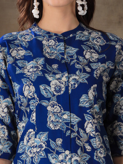 Floral Printed Rayon A-Line Kurta