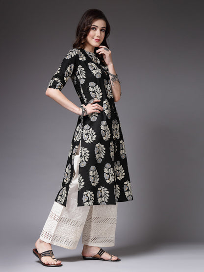 Floral Printed Rayon A-Line Kurta