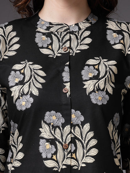 Floral Printed Rayon A-Line Kurta