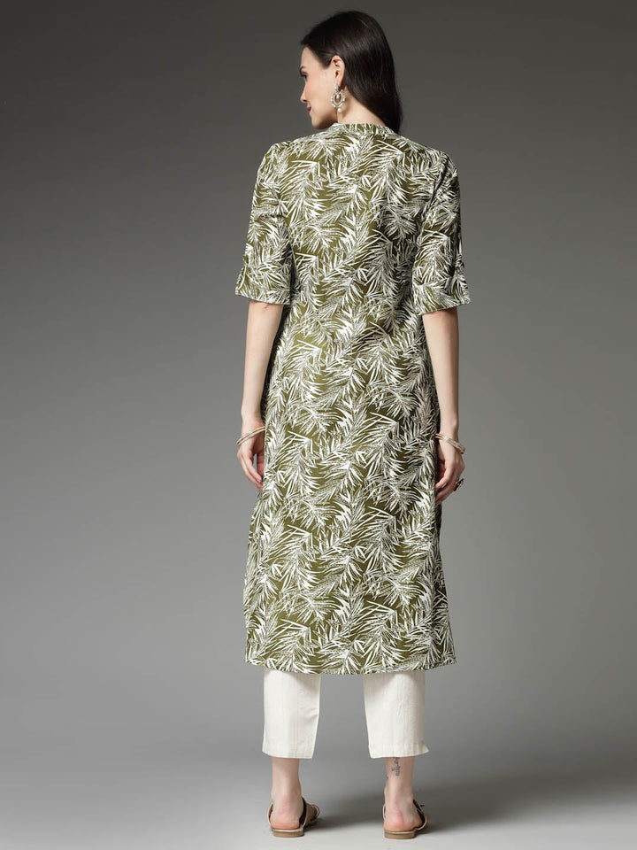 Printed Cotton Blend A-Line Kurta