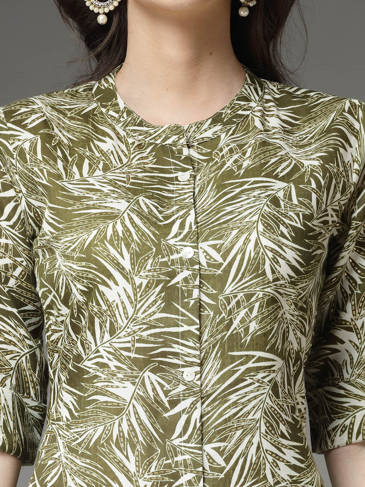 Printed Cotton Blend A-Line Kurta