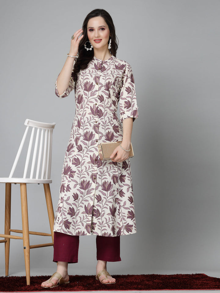 Stylum mauve rayon printed kurta – wholesale manufacturer &amp; exporter from India