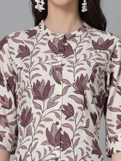 Floral Printed Rayon A-Line Kurta
