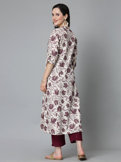 Floral Printed Rayon A-Line Kurta