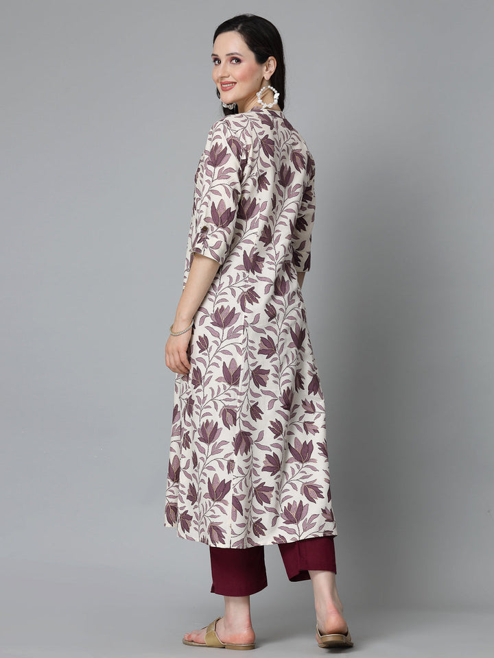 Floral Printed Rayon A-Line Kurta