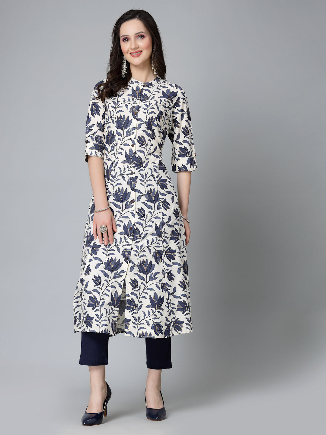 Floral Printed Rayon A-Line Kurta