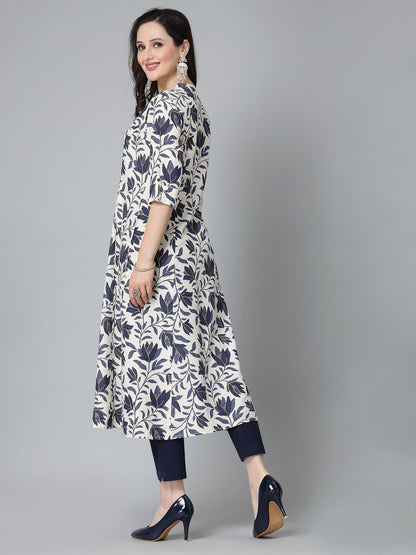 Floral Printed Rayon A-Line Kurta