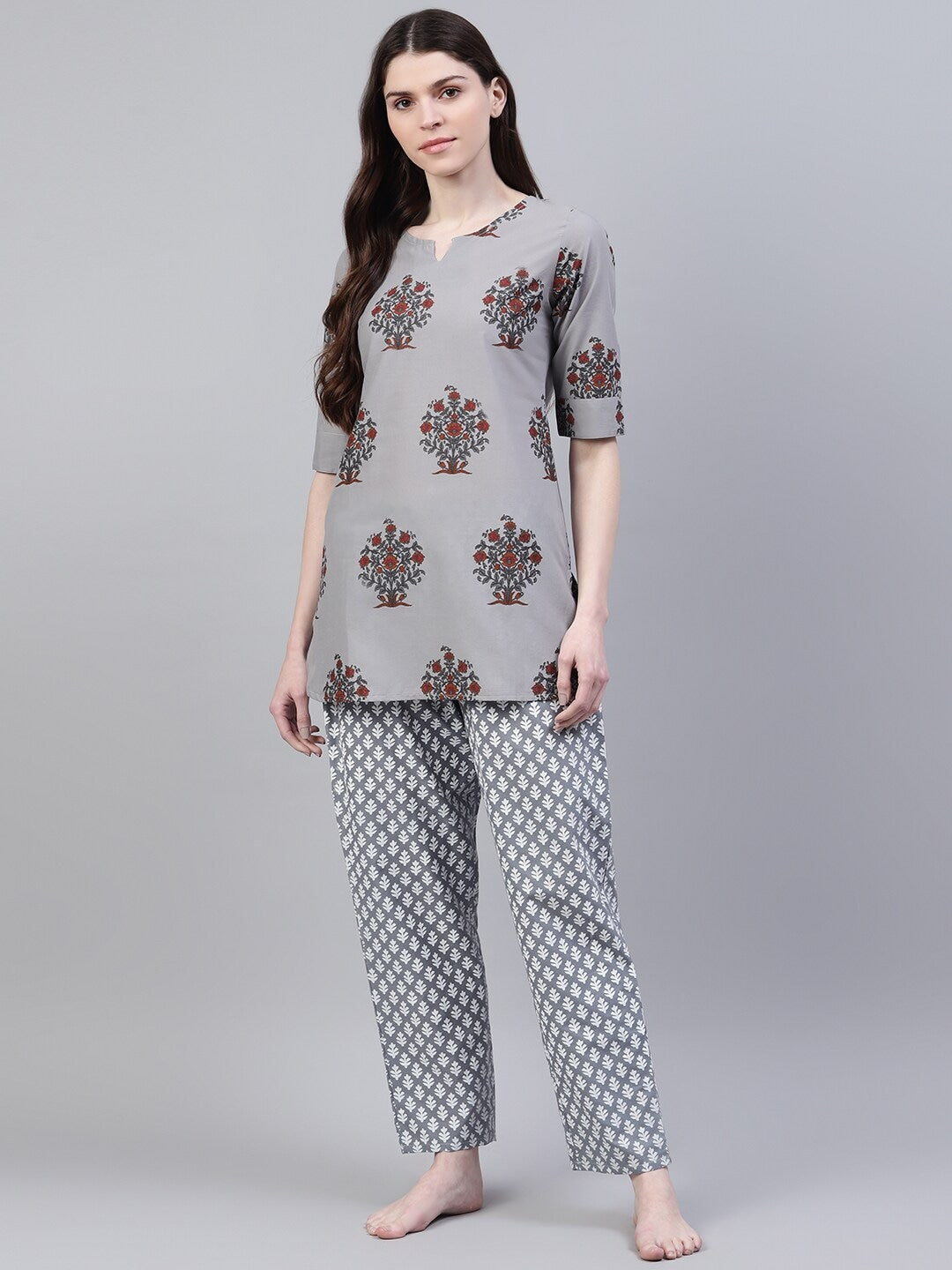 Cotton Floral Print Night Suit Set